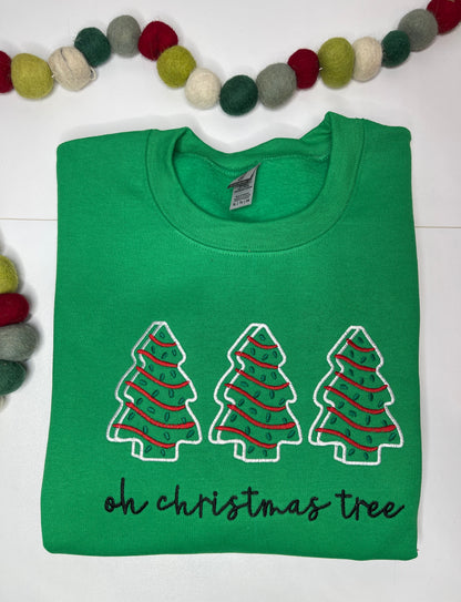 Oh Christmas Tree Embroidered Crewneck Sweatshirt