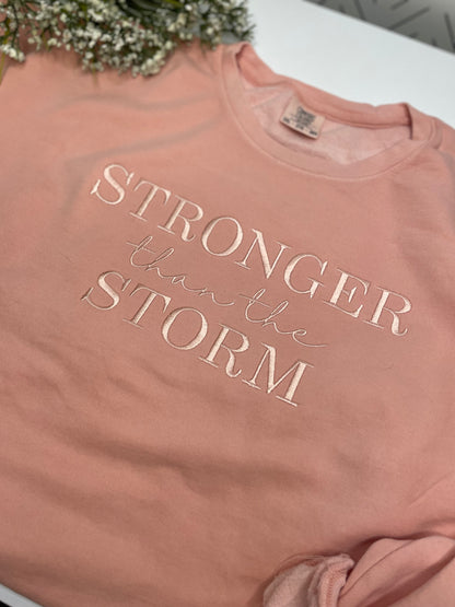 Stronger than the Storm Embroidered Crewneck