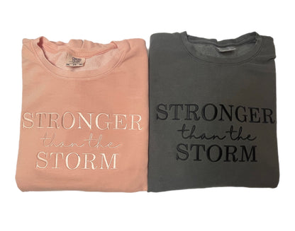 Stronger than the Storm Embroidered Crewneck