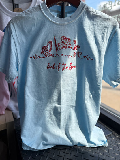 Land of the Free - Embroidered Tee