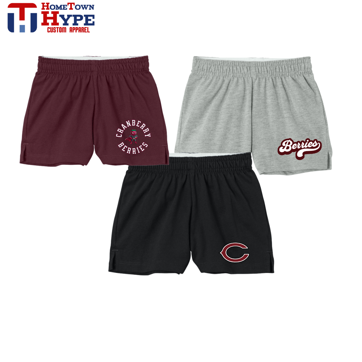 Jersey Knit Shorts - Cranberry Berries