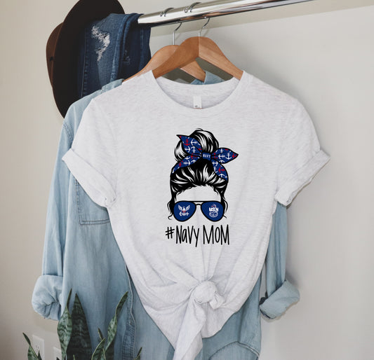 DTF Transfer - Navy Mom Bun