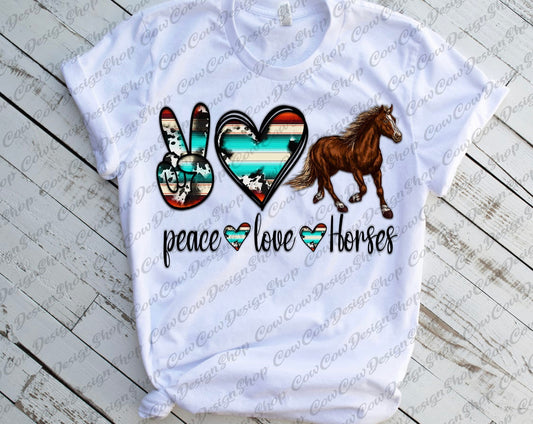 DTF Transfer - Peace, Love, Horses