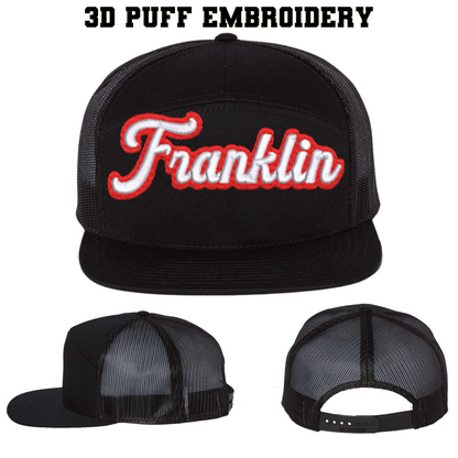 Embroidered 7 Panel Snapback Hats - Franklin Knights