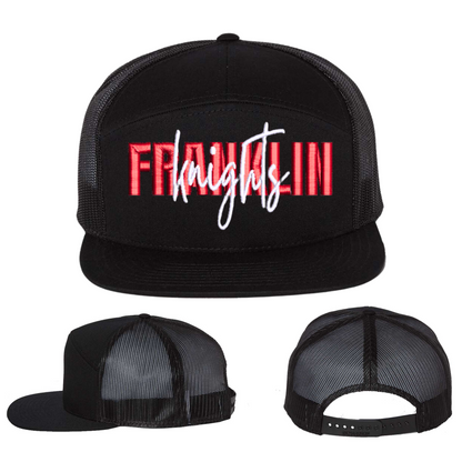 Embroidered 7 Panel Snapback Hats - Franklin Knights