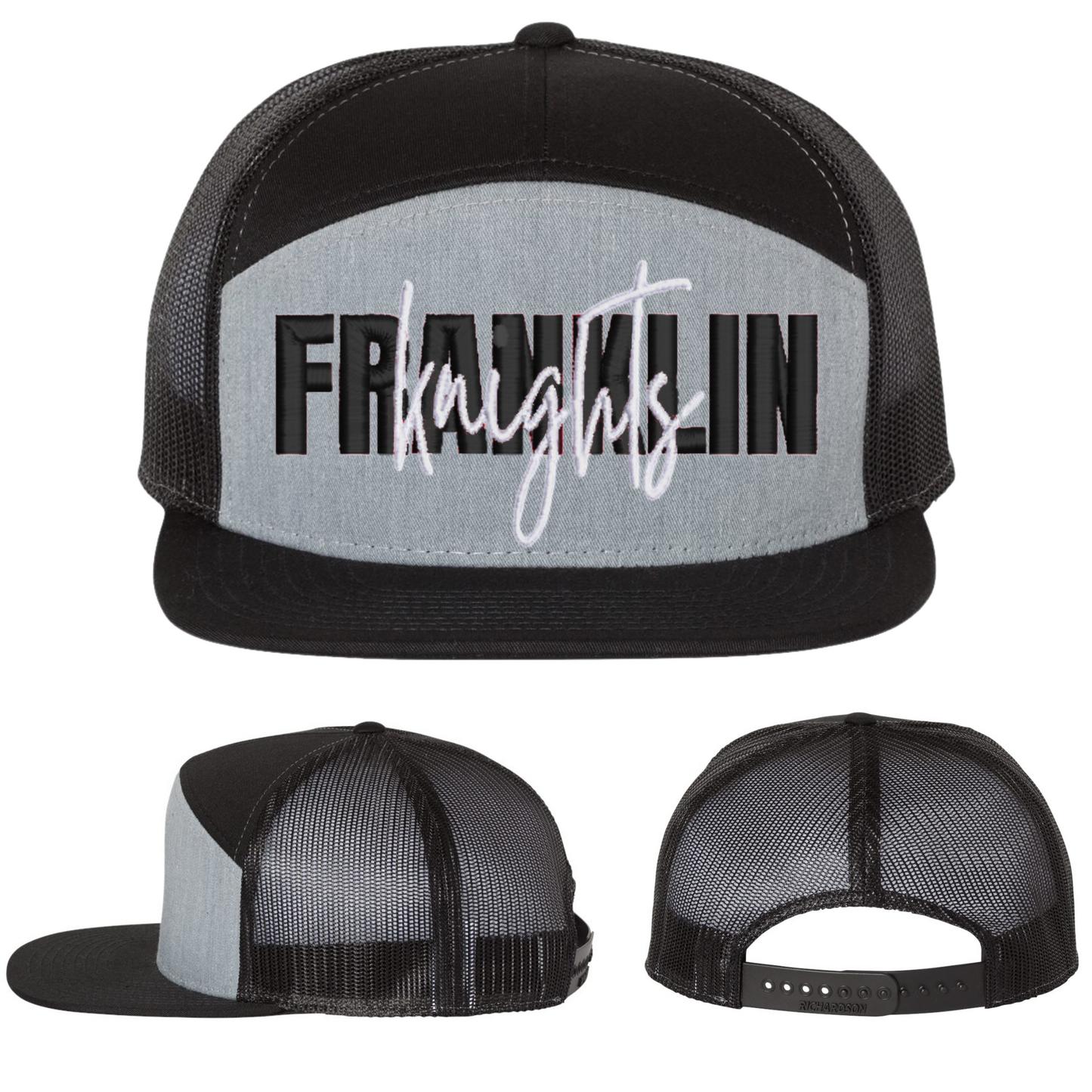 Embroidered 7 Panel Snapback Hats - Franklin Knights