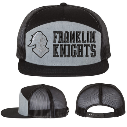 Embroidered 7 Panel Snapback Hats - Franklin Knights