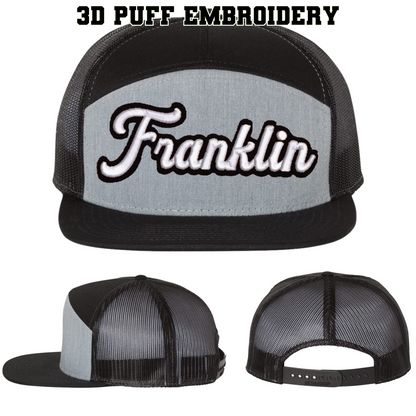 Embroidered 7 Panel Snapback Hats - Franklin Knights