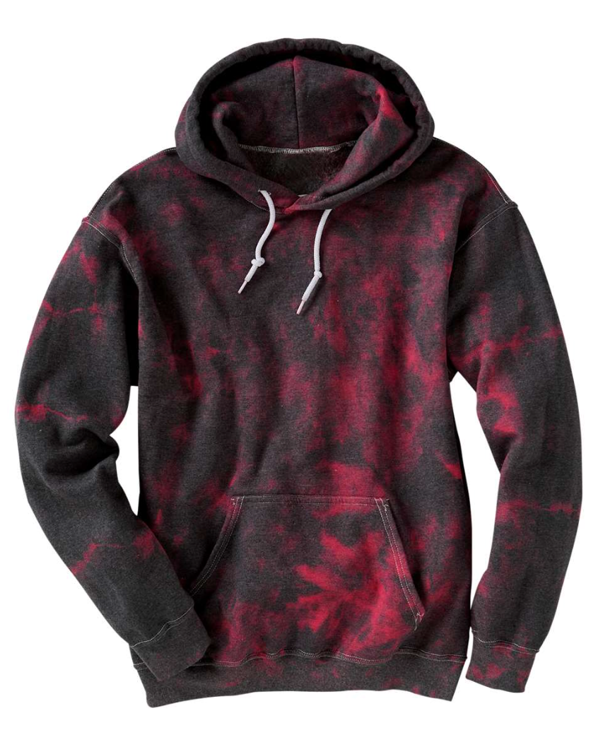 Hoodie - Cyclone Crystal Tie-Dye  Black/Red